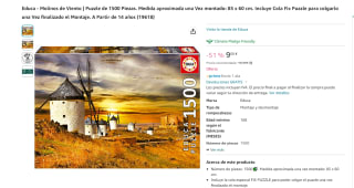 Puzle marca Educa Molinos de Viento de 1500 piezas por 9€