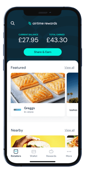 Win Airtime Rewards' £1 bonus cashback with minimum spend