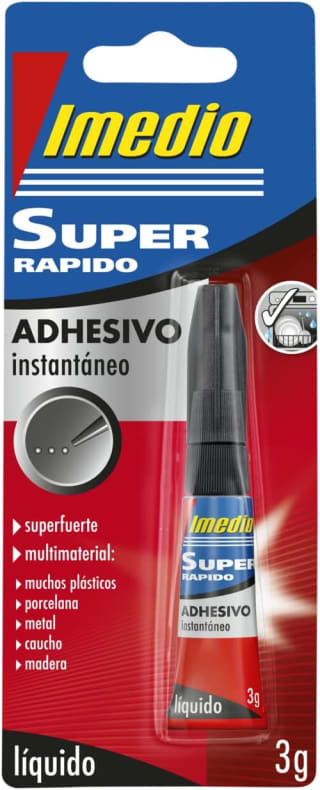 Pegamento imedio super rapido adhesivo instantáneo bote de 3 gr por 2,27€