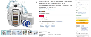 Filtro Regadera, Filtro de Ducha Agua Universal de 20 Etapas por $264 en Amazon