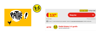 1+1 gratis op Pathé Bioscoop Voucher bij kruidvat in België