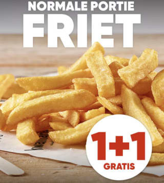 1+1 gratis op friet/kroketten en milkshakes bij Kwalitaria