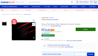 Mouse Pad Gamer da Dazz, modelo Nightmare Control - R$ 24,90