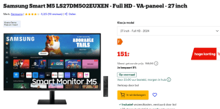 Samsung Smart M5 LS27DM502EUXEN 27" Full HD VA monitor voor €151 bij Bol