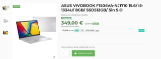 Portátil Asus VIVOBOOK F1504VA-NJ1710 15.6/ i5-1334U/ 8GB/ SSD512GB por 349€