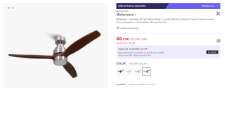 Ventilador de Techo Brizy Bright, Luz LED y Mando a Distancia, Función Verano-Invierno, Ahorro Energético, 6 Velocidades por 80.73€ (Cuenta Nueva 68.73€)