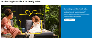 €20 korting voor Ikea Family leden bij IKEA