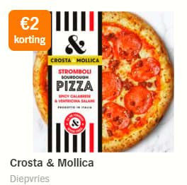 €2 korting op alle Crosta pizza's bij de AH