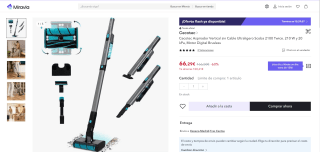 Marca Cecotec Scoba 2100 Twice Aspirador escoba sin cables sin bolsa por 51.29€