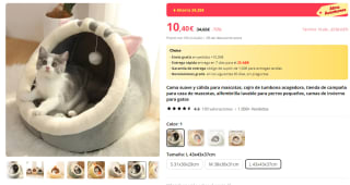 Cama suave y cálida tamaño L para mascotas por 10,40€