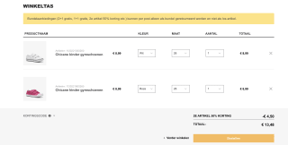 2e paar 50% korting op gymschoenen