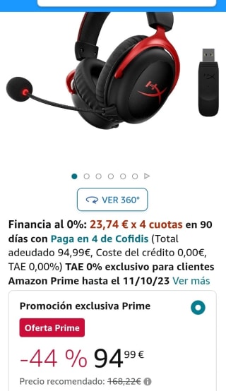 HyperX Cloud II Wireless – Auriculares inalámbricos por 94,99€.