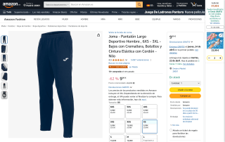 Pantalón largo deportivo hombre Joma entrenamiento por 9,99€
