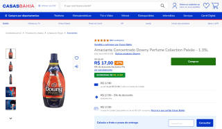 Amaciante Concentrado da Downy, aroma Collection Paixão de 1,35L - R$ 17