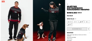 Suéter Estampado Navideño Negro por $195 en Cuidado con el Perro