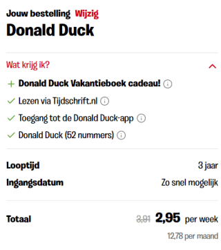 Gratis Donald Duck Vakantieboek + 25% Korting op het Donald Duck abonnement