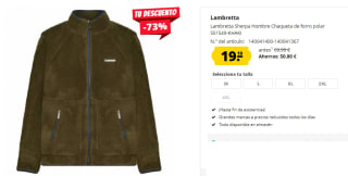Chaqueta para Hombre Lambretta Sherpa por 19.19€