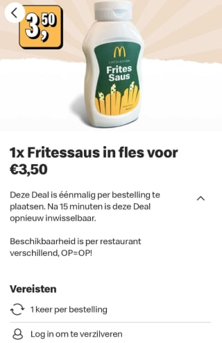 Mcdonalds frietsaus nu te bestellen via de app