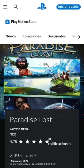 Paradise Lost PlayStation por 2,49€.