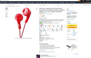 Auriculares JVC Gumy in-Ear con cable de 1M por solo 4,49€