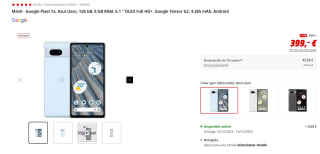 Móvil Google Pixel 7a de 8GB/128GB por 389€