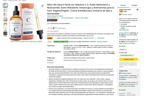 Suero Hidratante Bio Sérum Facial con Vitamina C E y Ácido Hyalurónico Antiarrugas y Antimanchas para la Cara por 7,49€