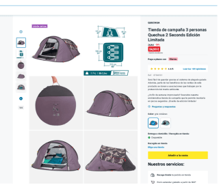 Tienda de campaña 3 personas Quechua 2 Seconds por solo 49,99€