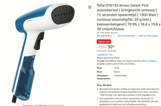 Tefal kledingstomer Access Steam First voor €30,46 bij Amazon