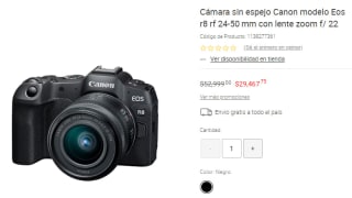 Canon EOS R8 Rf 24-50mm Lente Zoom f/22 por $29,468 en Liverpool