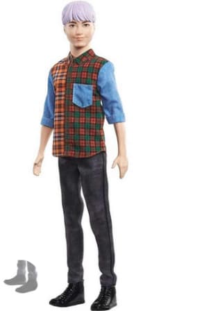 Barbie muñeco Ken Fashionistas Pelo Morado con camisa de cuadros a 11,99€