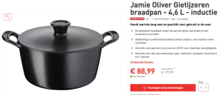 Tefal Jamie Oliver gietijzeren braadpan - Ø 24 cm voor €88,99 bij Tefal