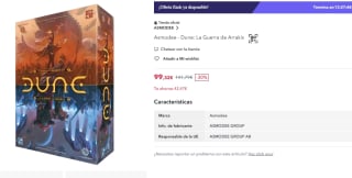Juego Mesa Asmodee - Dune: La Guerra de Arrakis por 99,32€ (cuenta nueva por 87,32€)