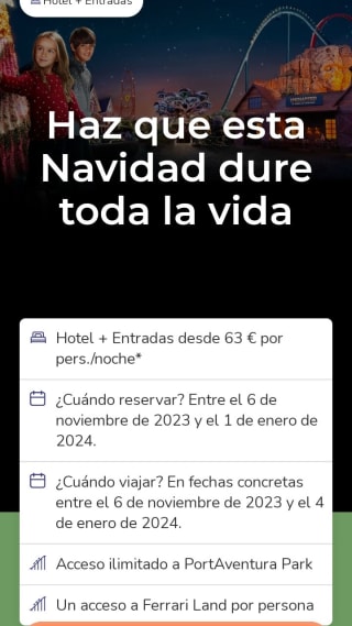 Navidad en PortAventura Hotel+Entradas desde 63€.