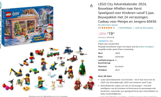 LEGO adventskalenders 2024 City, Lego Friends, en Lego Disney voor €19,95 bij Amazon