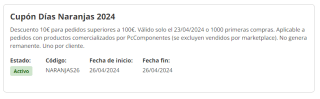10€ EXTRA descuento en tu compra en Pccomponentes