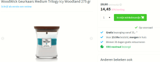 Tot 50% korting op Woodwick kaarsen bij Plein