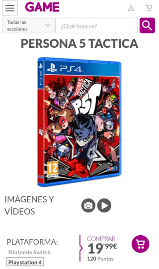 Atlus Persona 5 Tactica PS4 por 19,99€.