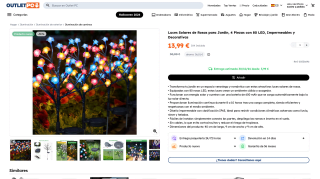 Luces Solares de Rosas para Jardín por 13,99€