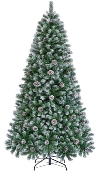 Árbol de Navidad Artificial de 1,83cm con 920 puntas, 64 piñas, Soporte Metálico por 63,99€