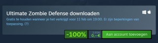 Ultimate Zombie Defense gratis op Steam