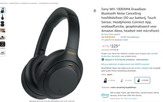 Sony WH-1000XM4 koptelefoon voor €197,48 bij Amazon Duitsland