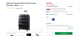 American Tourister Bon Air Hard Large Suitcase for £60