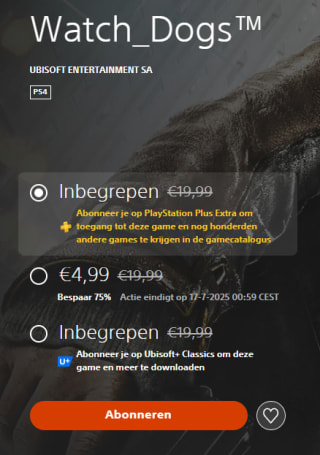 Watch Dogs voor €4,99 in de Playstation Store