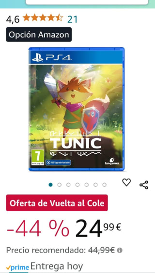 Tunic PlayStation 4 por 24,99€.