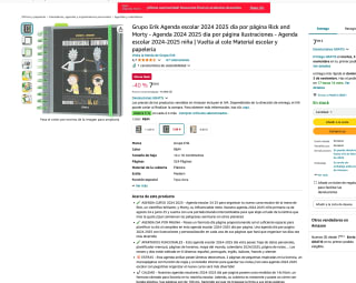 Agenda escolar 2024 2025 día por página Rick and Morty por solo 7,09€