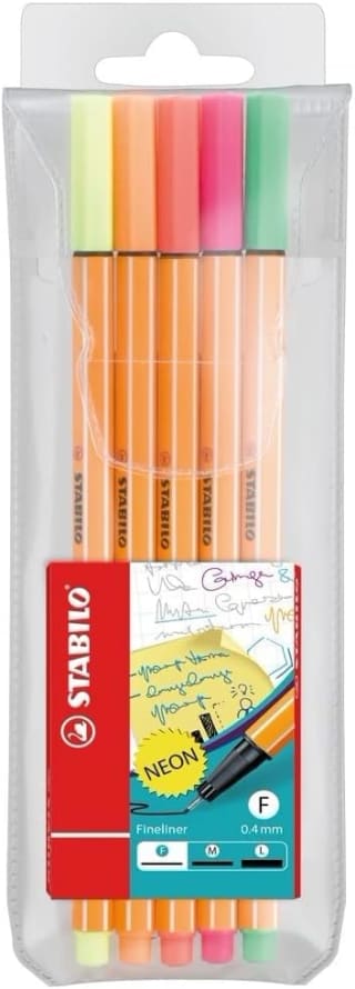 STABILO point Neon fineliner 5 stuks voor €2,94 bij Amazon