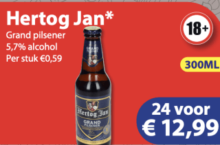 Hertog Jan Grand Pilsener (24 flesjes) voor €12,99