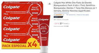 2 Packs de 4 unidades de Colgate Max White One Pasta de Dientes Blanqueadora por 11,92€