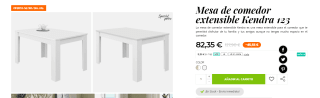 Mesa de comedor extensible Kendra por 82,35€