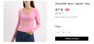 Blusa para Mujer Hollister por 3.5€